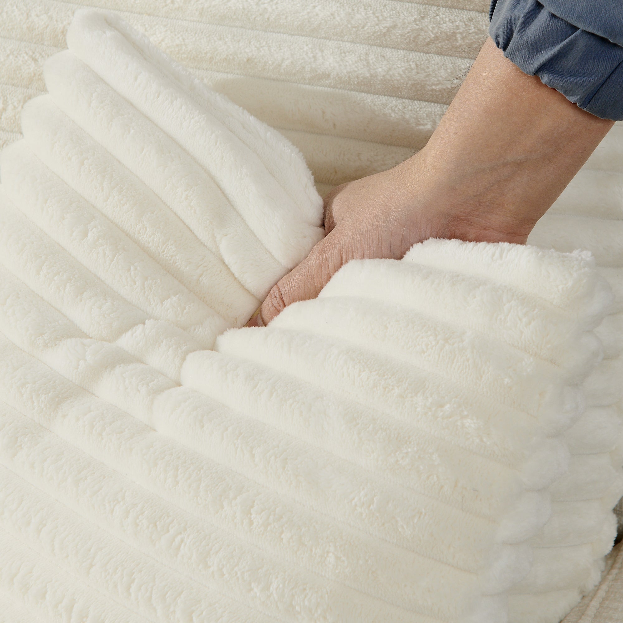 142' Cloud Sectional Couch with Comfy Chaise,U Shaped Modern Modular Sofa with Deep Seat,No Assembly Required Couch for Living Room Lounge,Beige