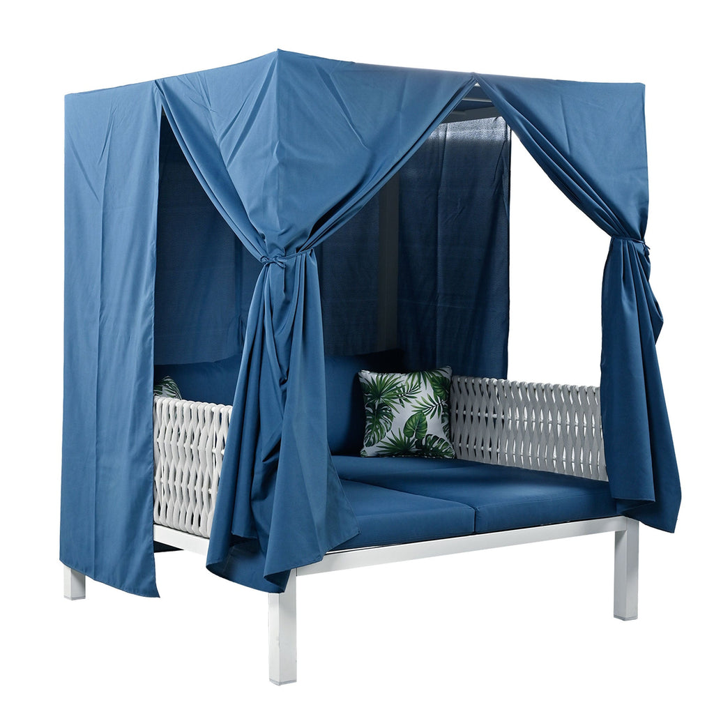 U_Style  Outdoor Patio Sunbed with Curtains, High Comfort, Suitable for Multiple Scenarios