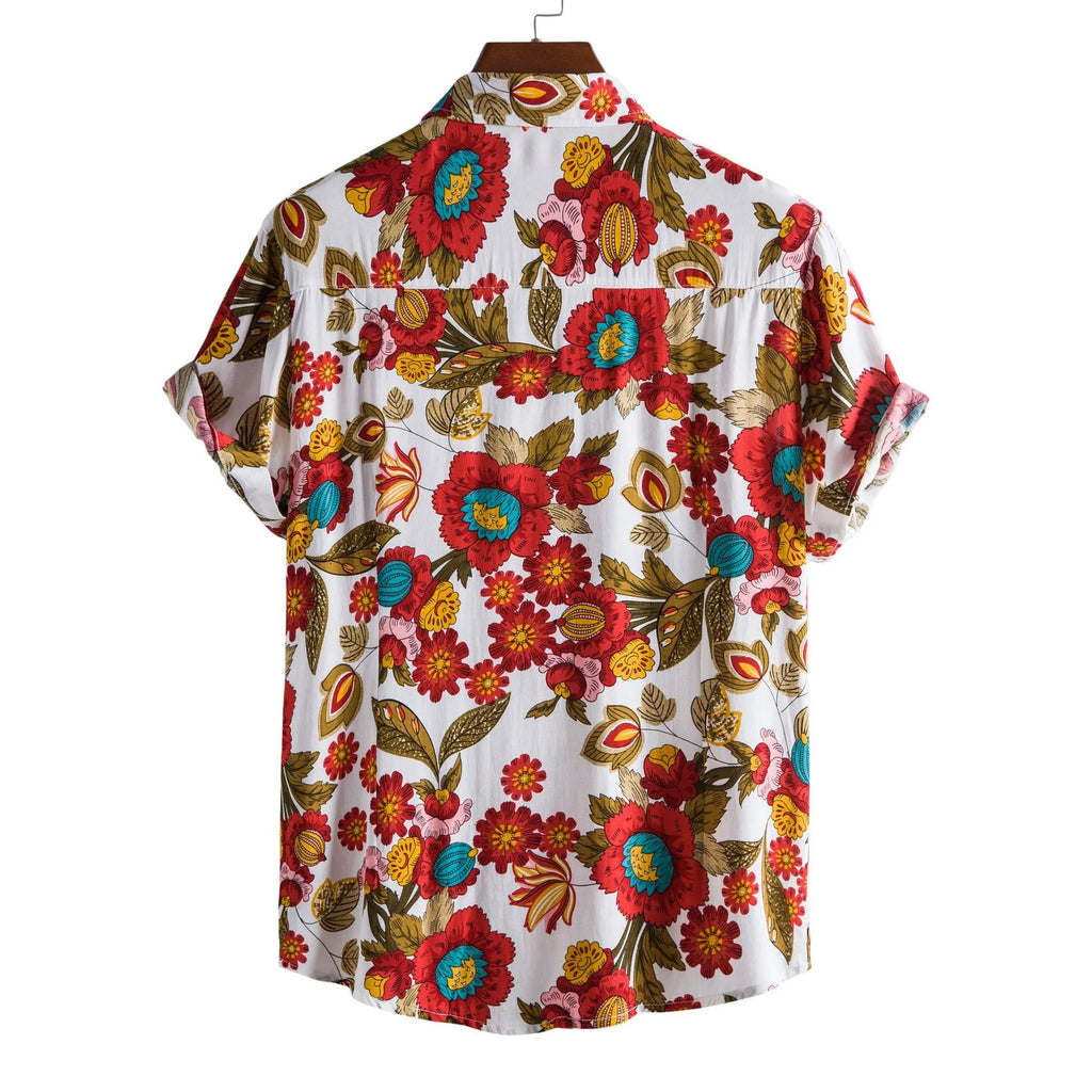 Button Down Tropical Floral Shirt