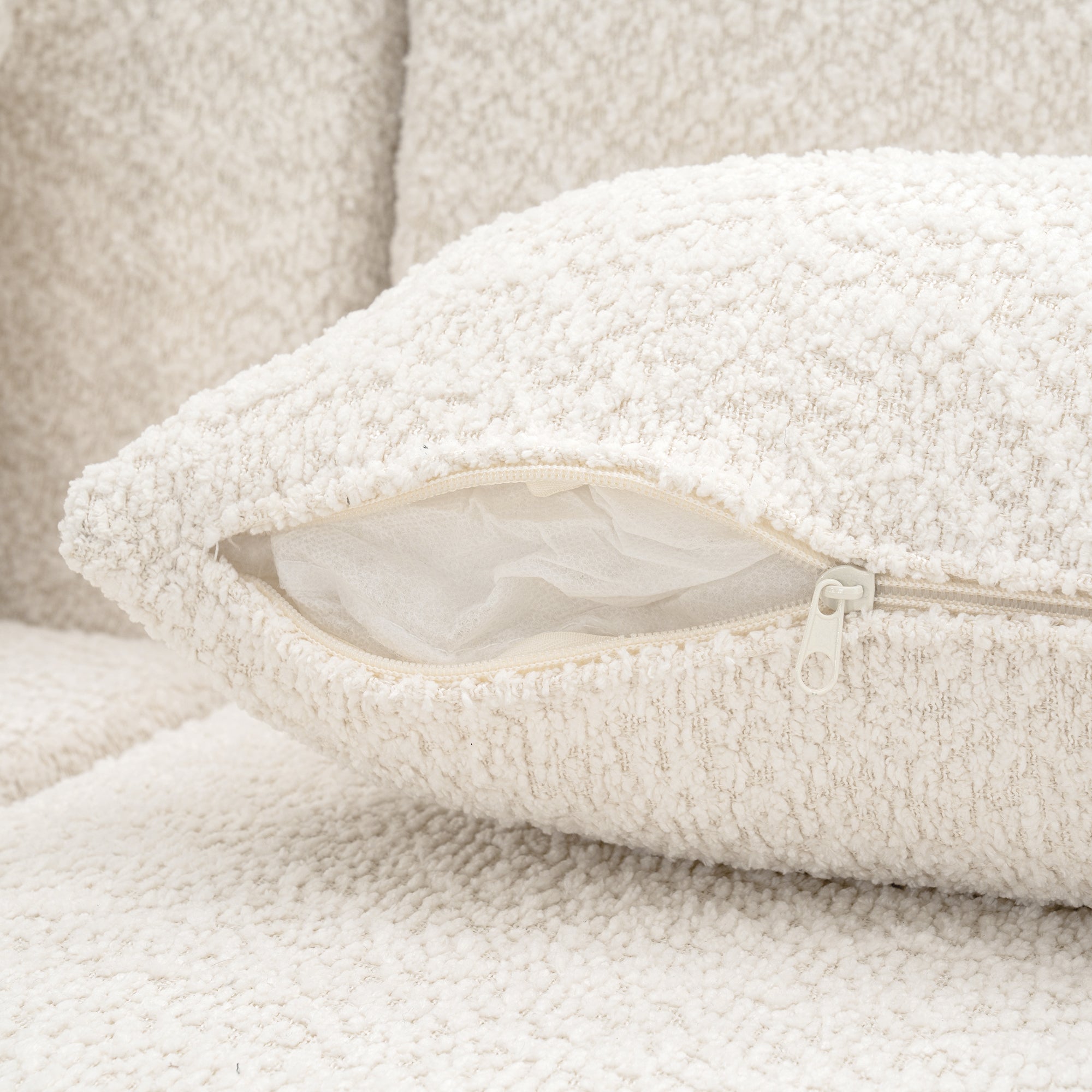 144' Upholstered Sofa Free-combined Sofa Couch with Two Chaise Lounge and Five Back Pillows for Living Room(Old SKU: N719S001600A), Beige