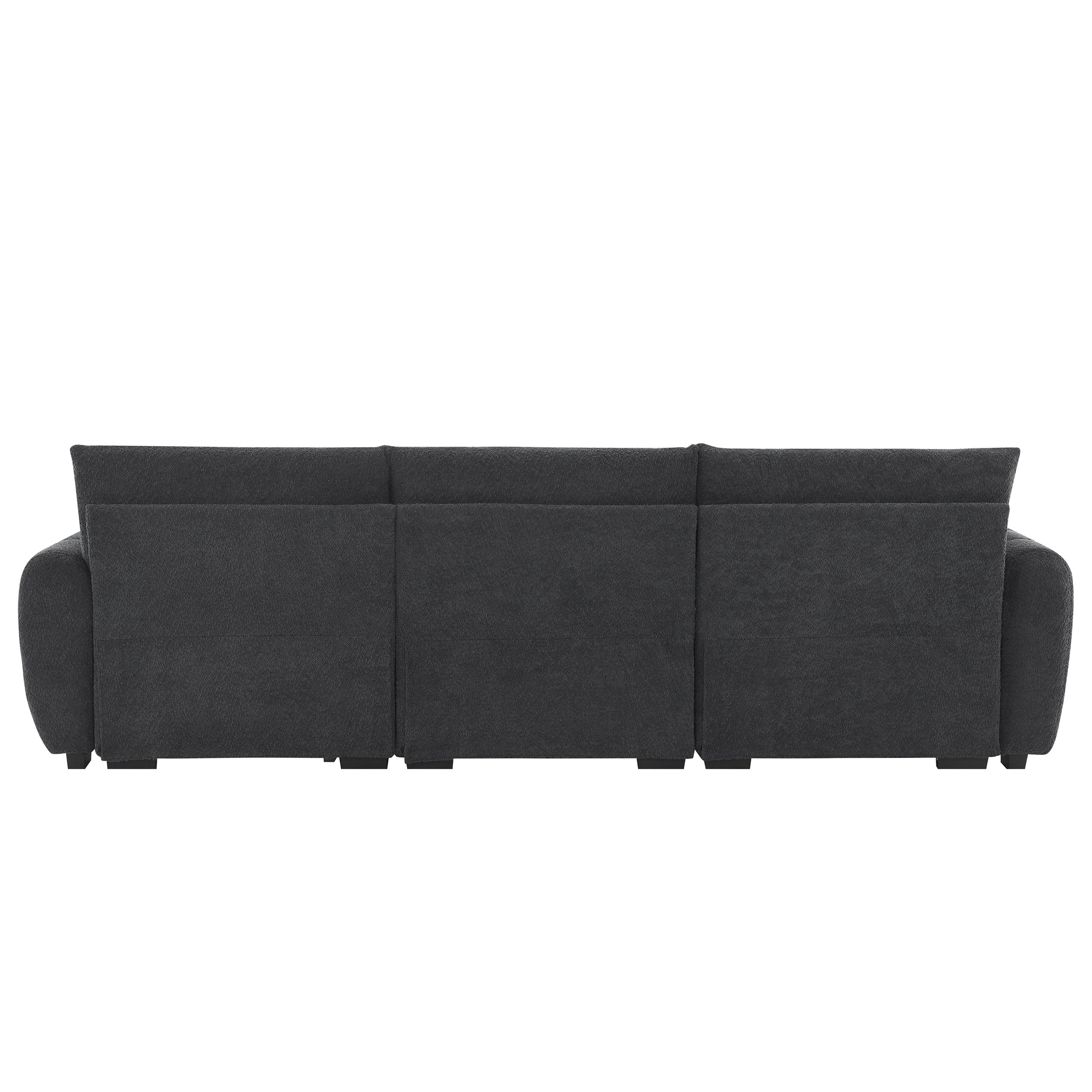 110' Modular Sectional Sofa, L Shape with Extra-large Seat, Pull-line Design, Movable Ottoman, High Density Foam, Free Combination, Sturdy Metal&Wood Frame, Boucle Fabric, 3 Colors