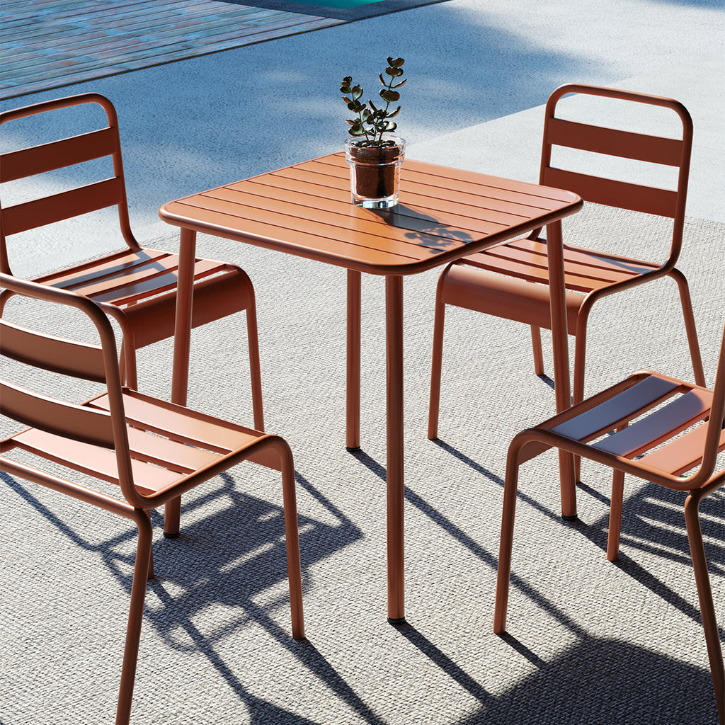 Sera square table outdoor (red)courtyard table villa open air dining table waterproof table retro American modern simple balcony table coffee table