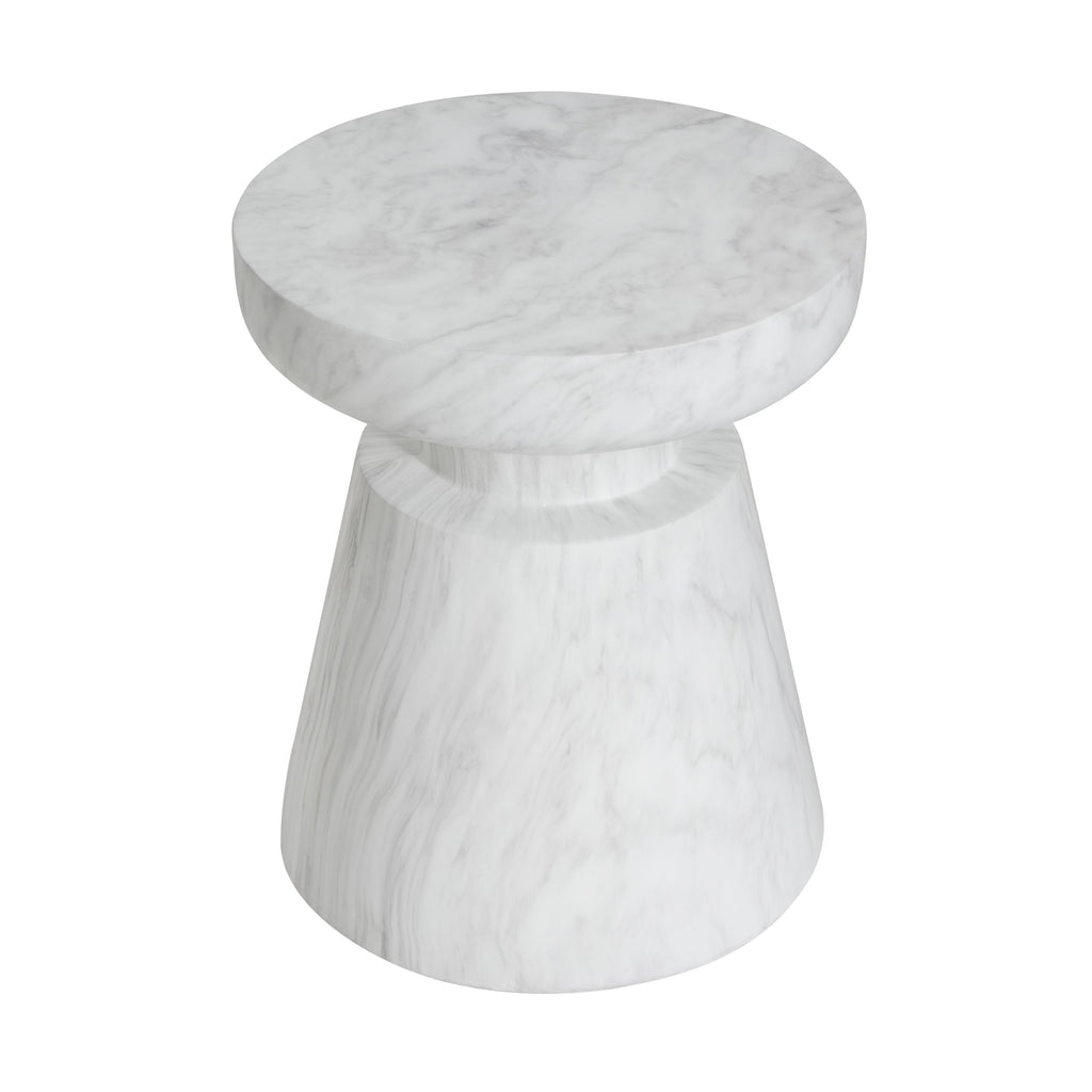 Outdoor Ponti Travertine Side Table,White
