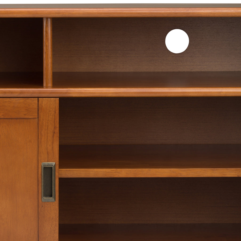 Draper - Mid Century Tall TV Media Stand - Teak Brown