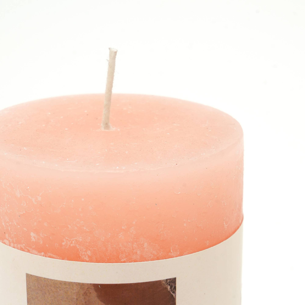 Rustic Pillar Candle 3'x5' Pink