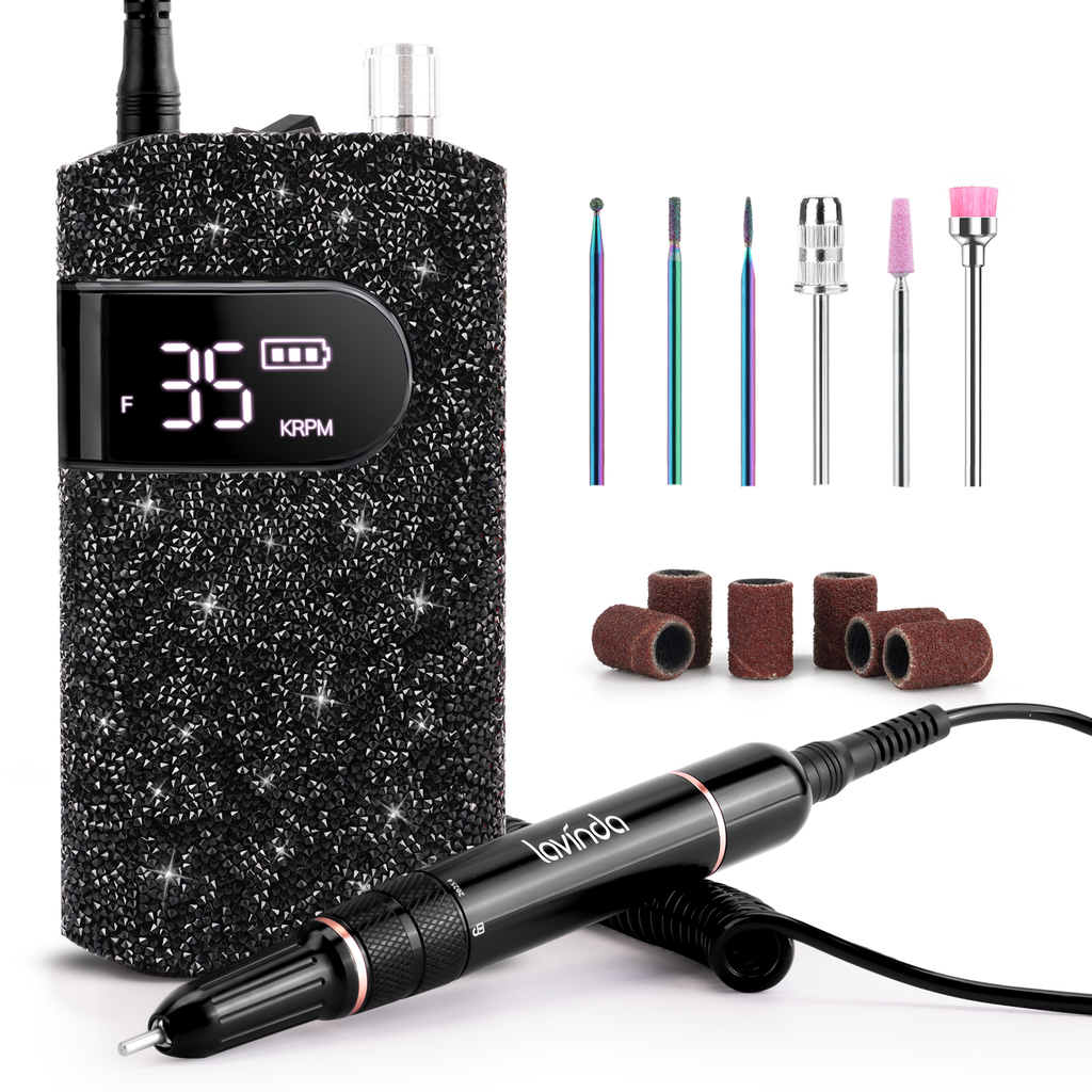 Wand™ Nail Drill - Black Diamond - 35,000 RPM Rechargeable