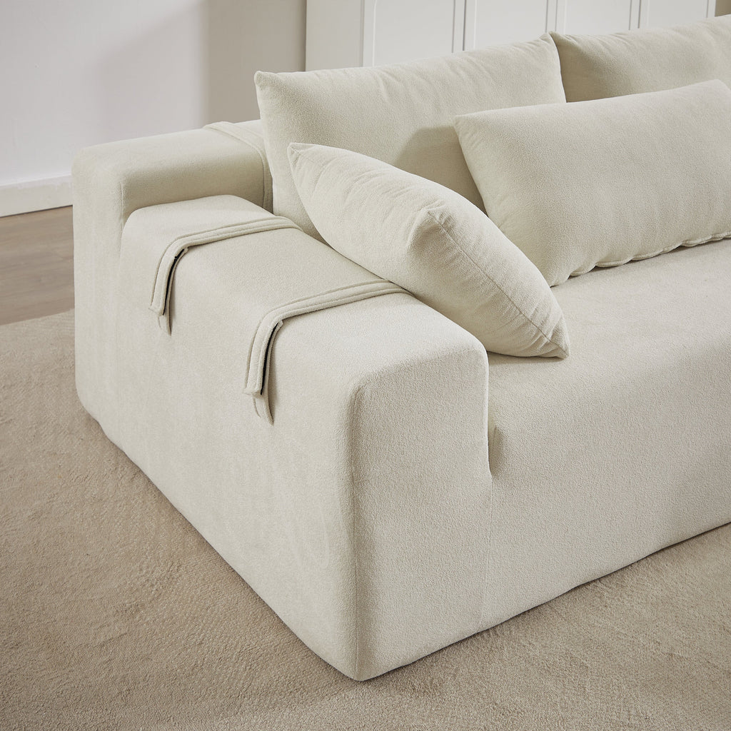 Modern Chenille Upholstered Sectional Sofa Couch Set,Modular 108' L Shaped Sectional Living Room Sofa Set With 6 Pillows,Free Combination Sofa Couch for Living Room,Bedroom(Right Chaise)