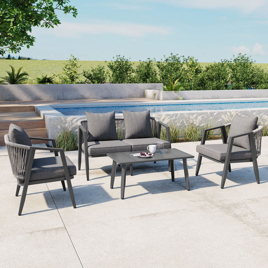 U_STYLE Durable and Comfortable Outdoor Seating Set,Suitable for Patios, Lawns, and Poolsides