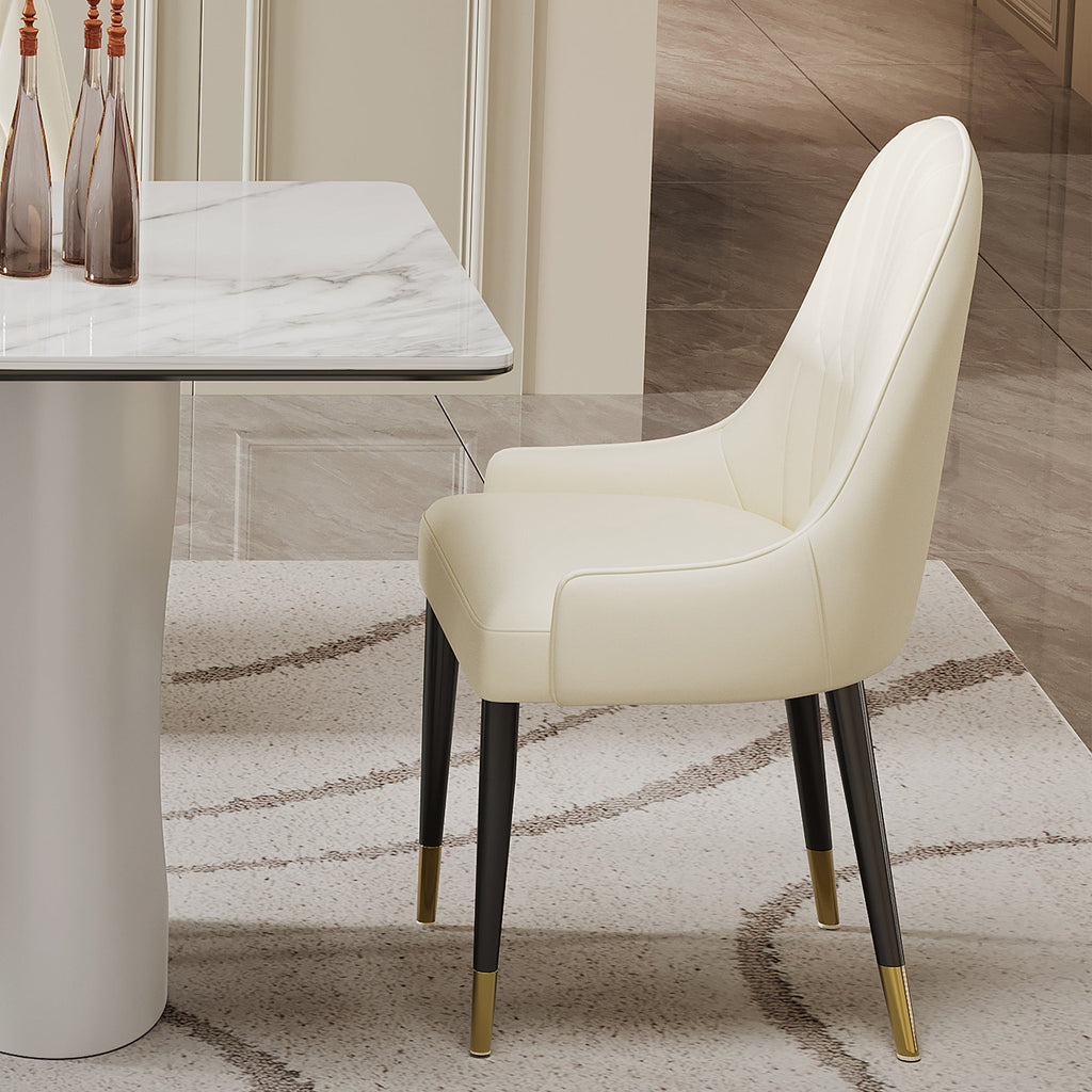 0.47' Thick Sintered Stone Composite Tempered Glass Top Rectangular Dining Table with Carbon Steel Base