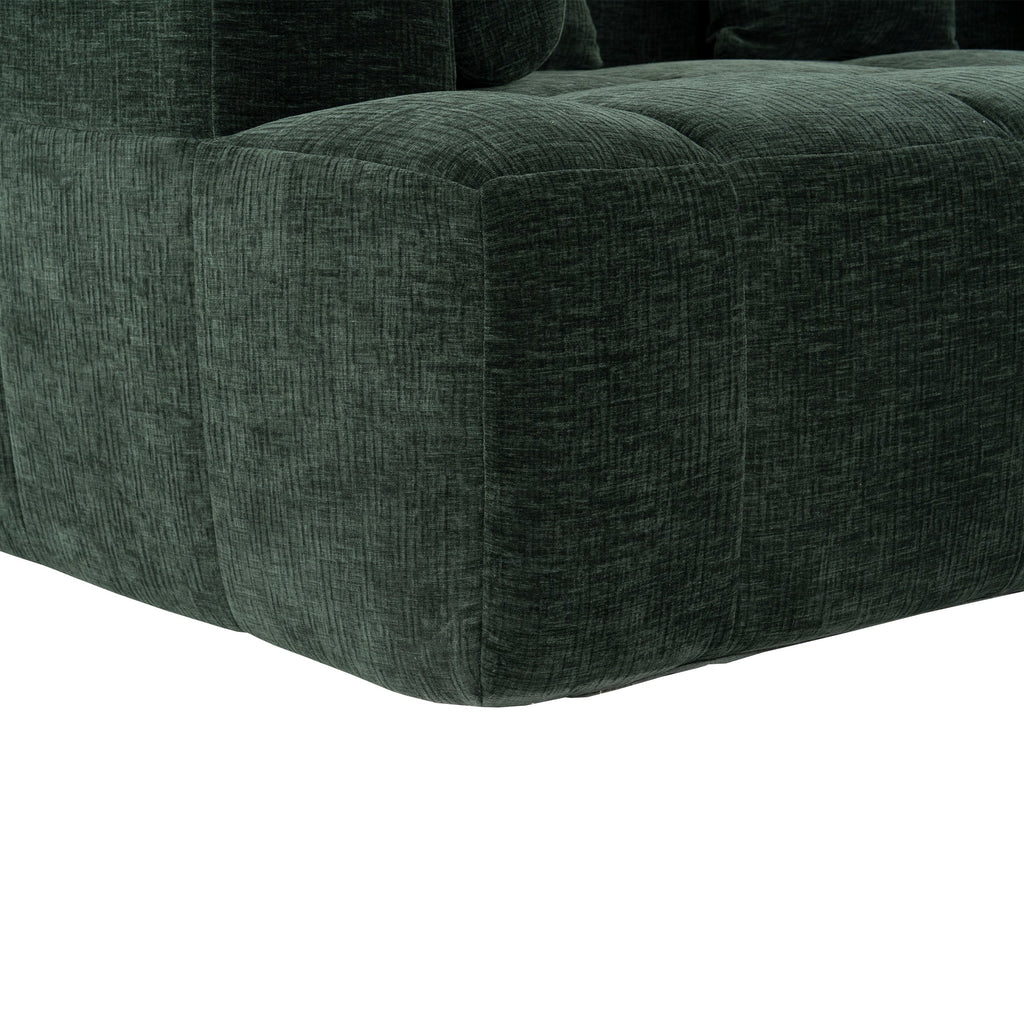 Modern Modular Sectional Sofa with Deep Seating, Green Chenille Fabric, 101.2'