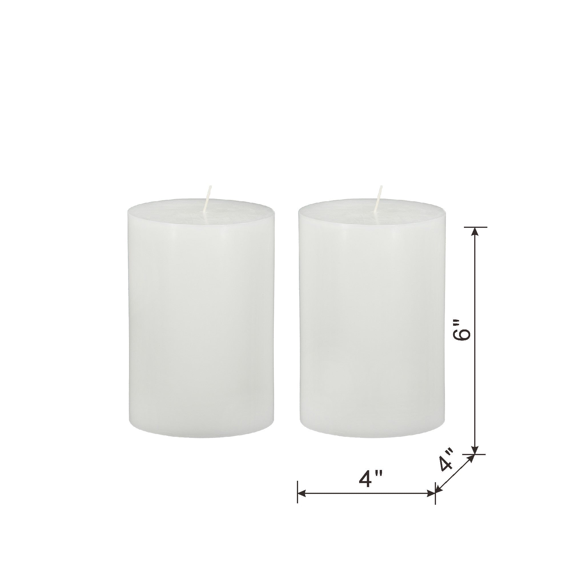 4x6' 2PK Unscented Soy Wax Candle, White