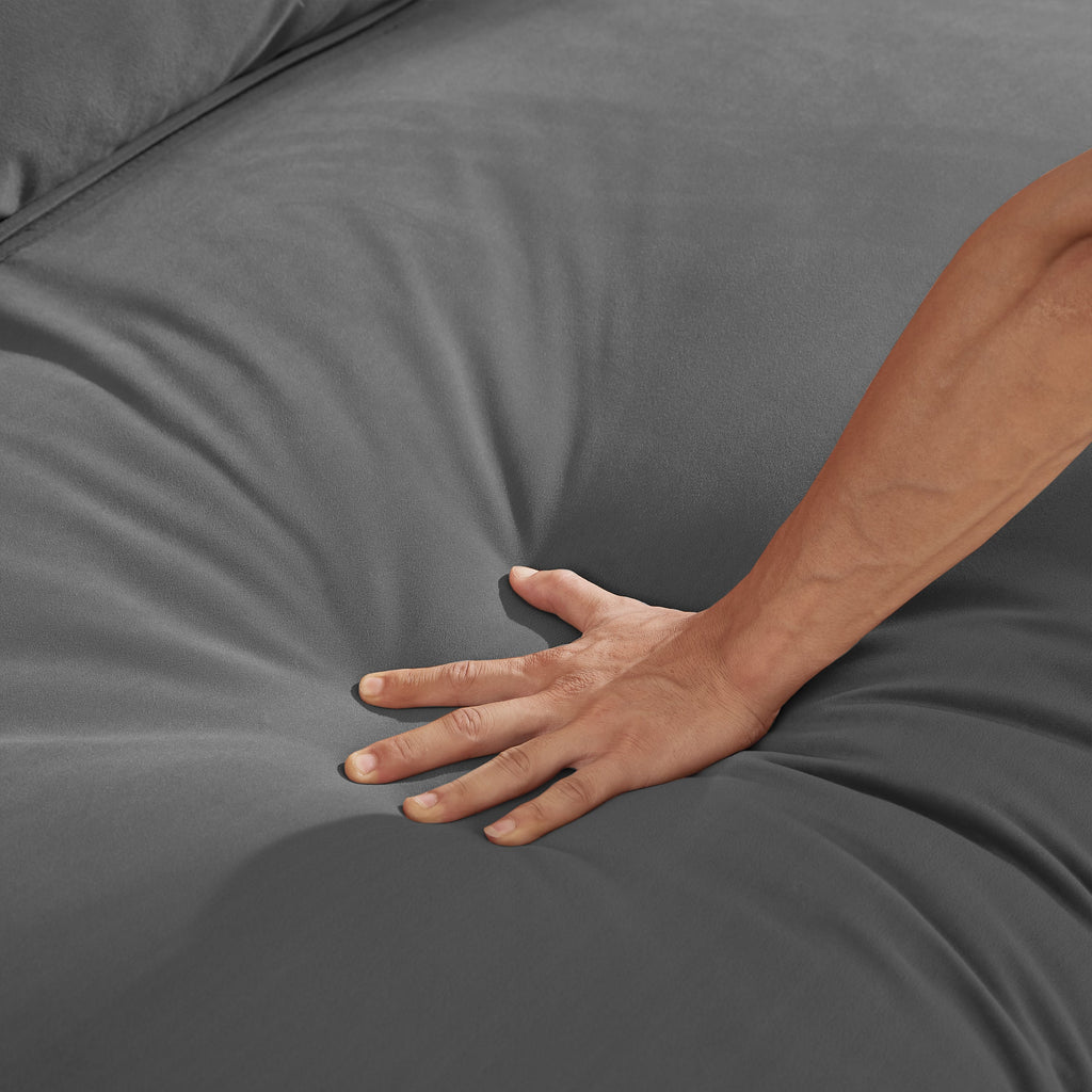 Modular Sectional Sofa, Sailing Design Sofa with Storage, Removable Backrest, Modern Deep Seat Sofa with Throw Pillows for Living Room Bedroom Apartment,Gray