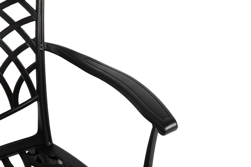 3 Piece Patio Bistro Set Cast Aluminum Bistro Table and Chairs Set of 2 with Umbrella Hole,All Weather Metal Bistro Table Set,Outdoor Patio Furniture Set for Garden Black