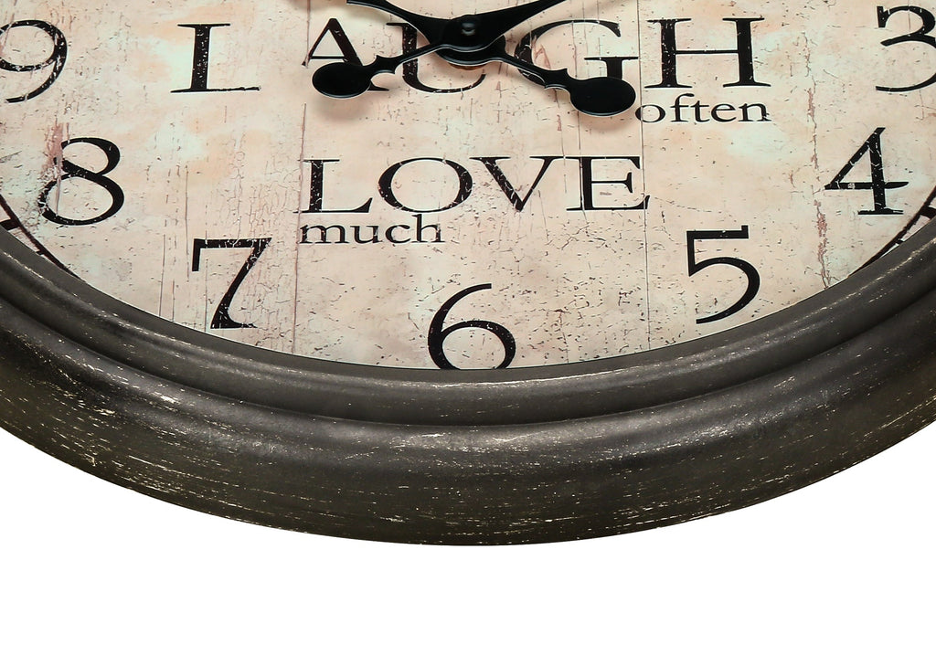 Clocks, 16' Round, Wall Clock, Antique Brown, Transitional