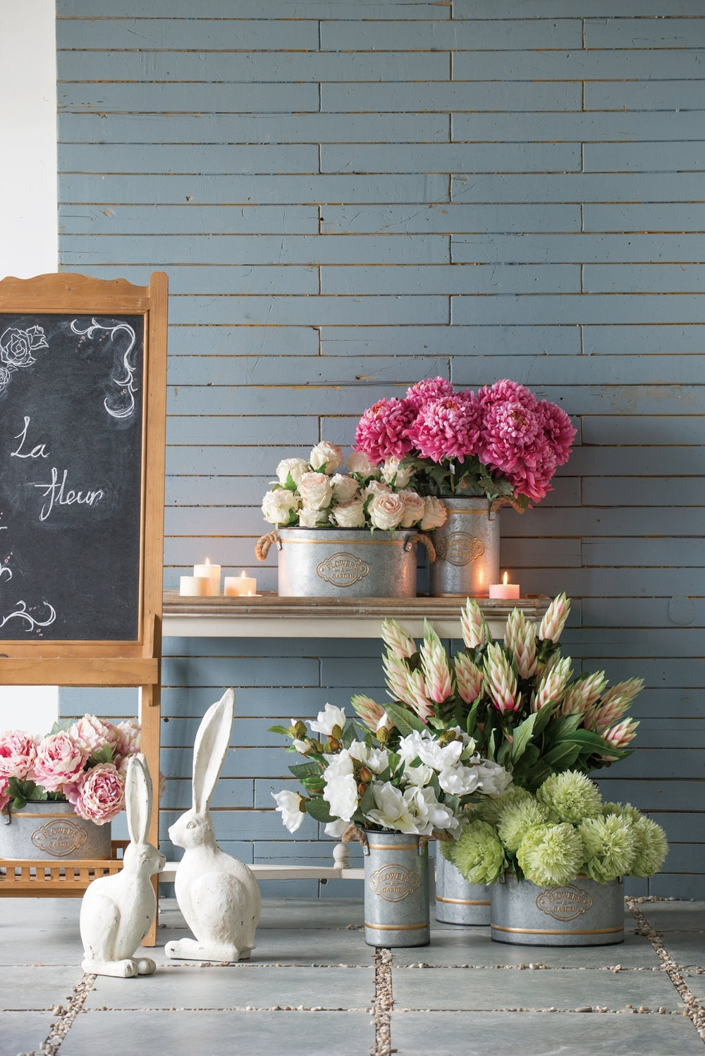 Set of 3 Huxley Metal Decorative Pots