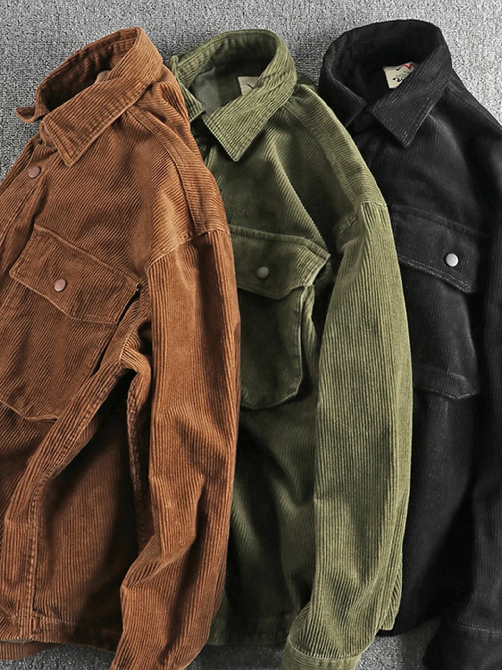 Corduroy Button Up Long Sleeve Jacket