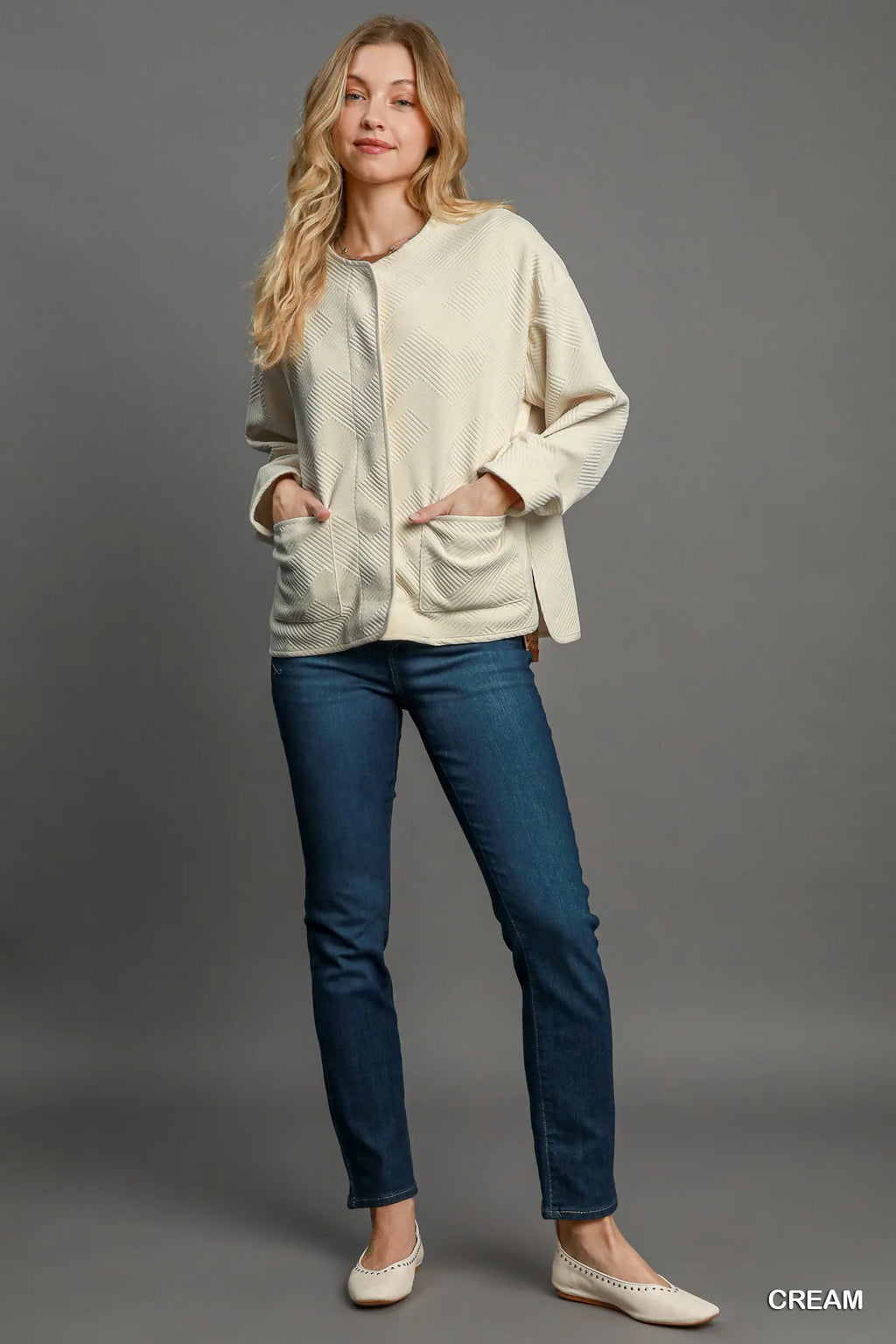 Umgee Textured Jacquard Jacket