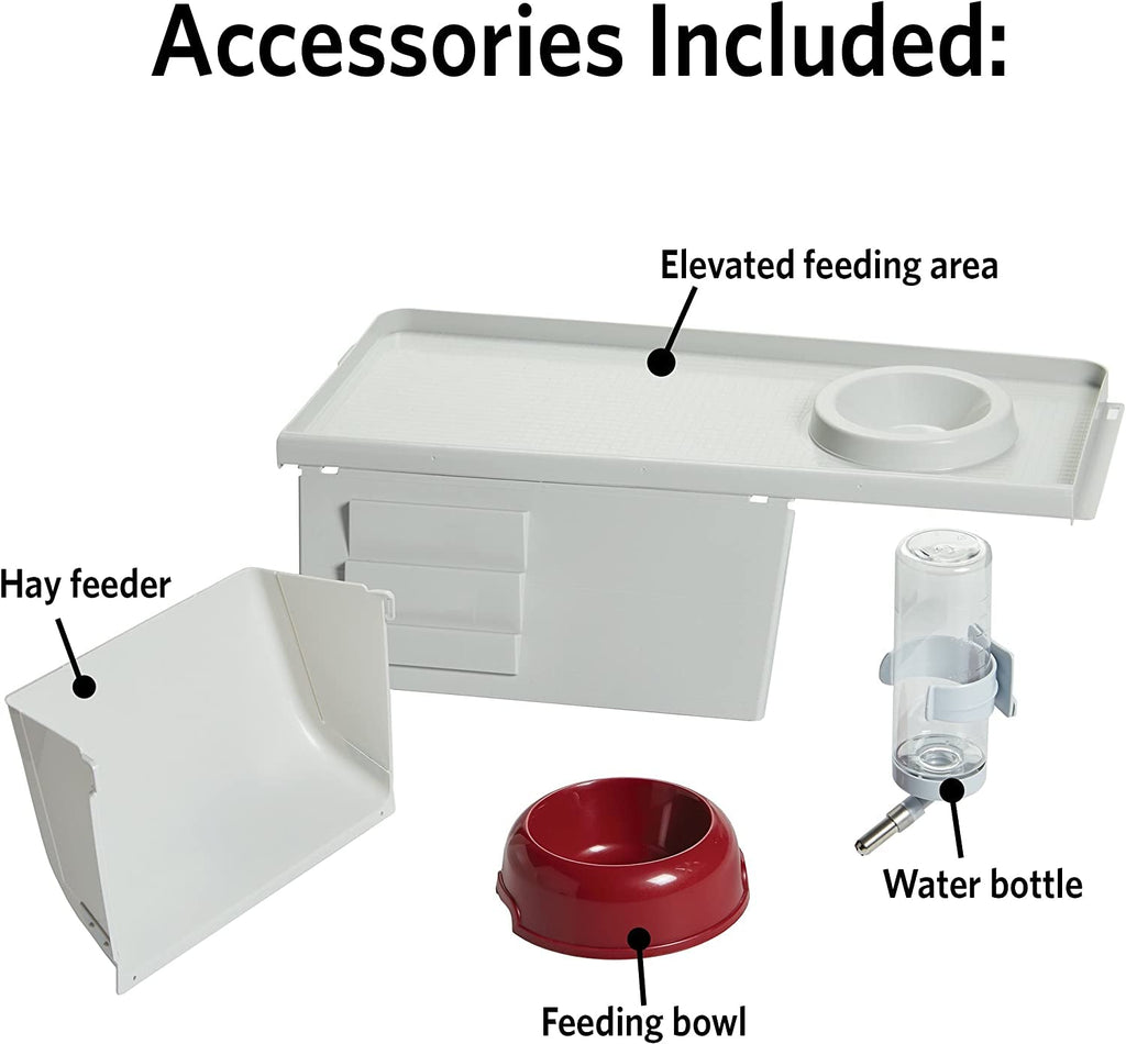 158 Wabbitat Deluxe Rabbit Home, Rabbit Cage, 39.5 L X 23.75 W X 19.75 H Inch, Maroon/White