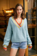 Overlap V Neck Sweater