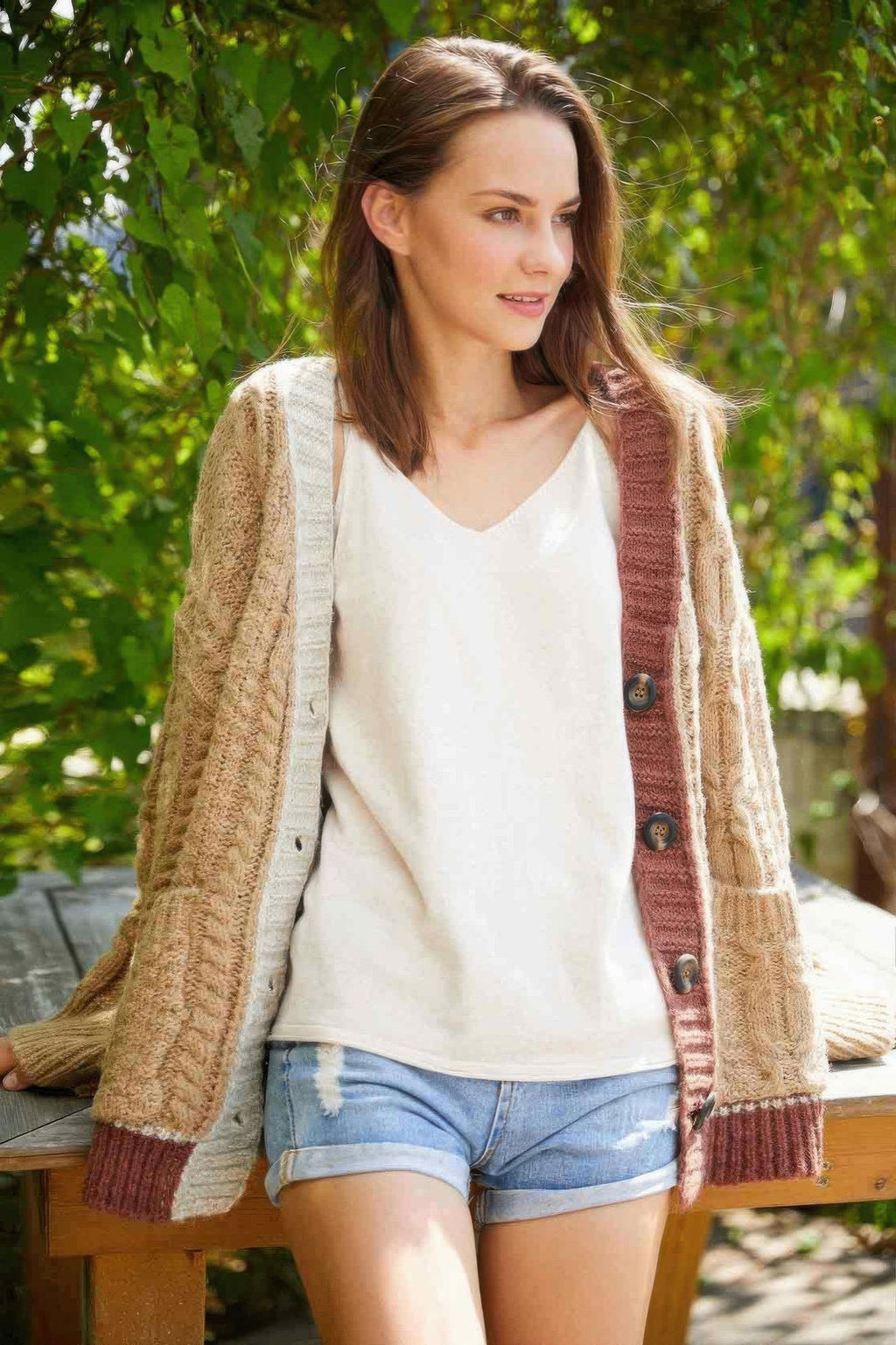 Knit Color Block Cardigan