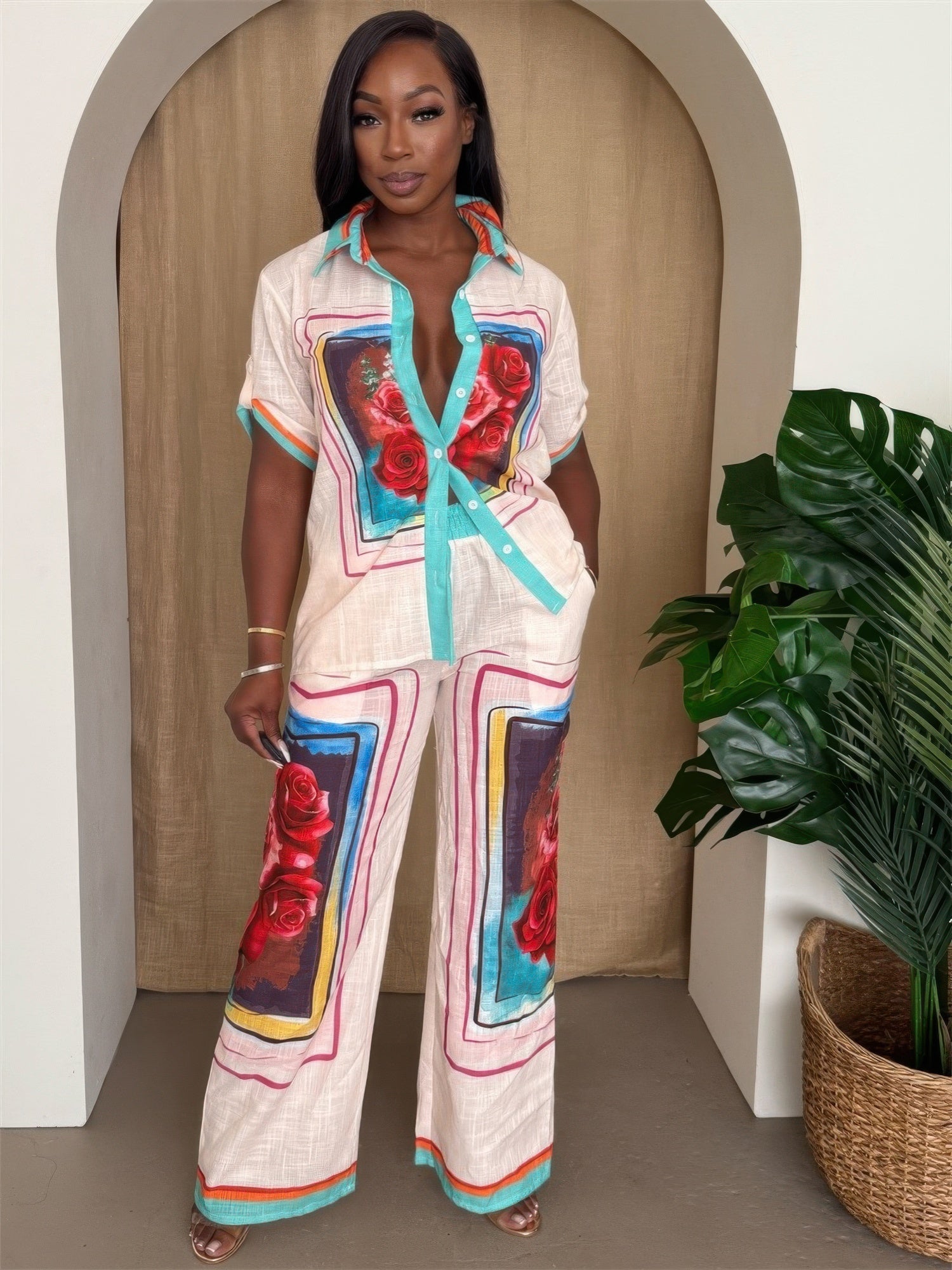 Rosa Frame Button-up Resort Set