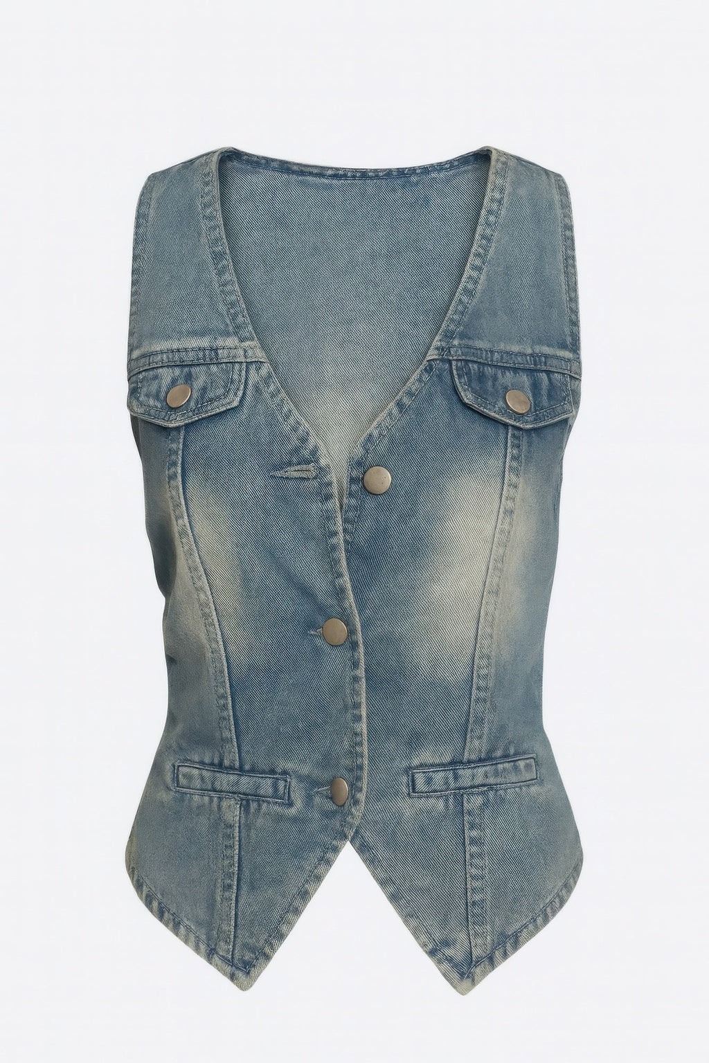Sleeveless Vest Denim Top
