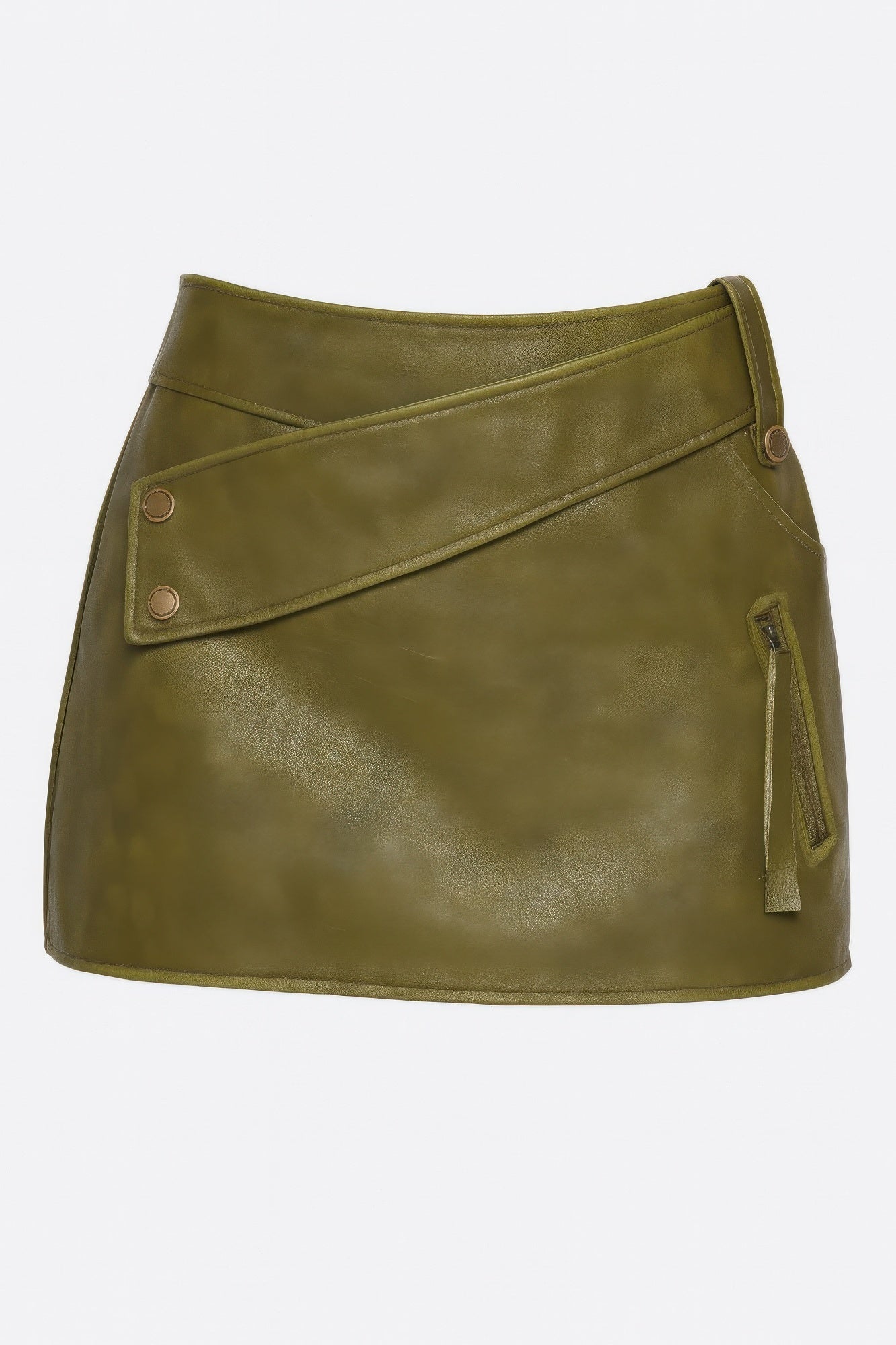 Faux Leather Strap Mini Skirt