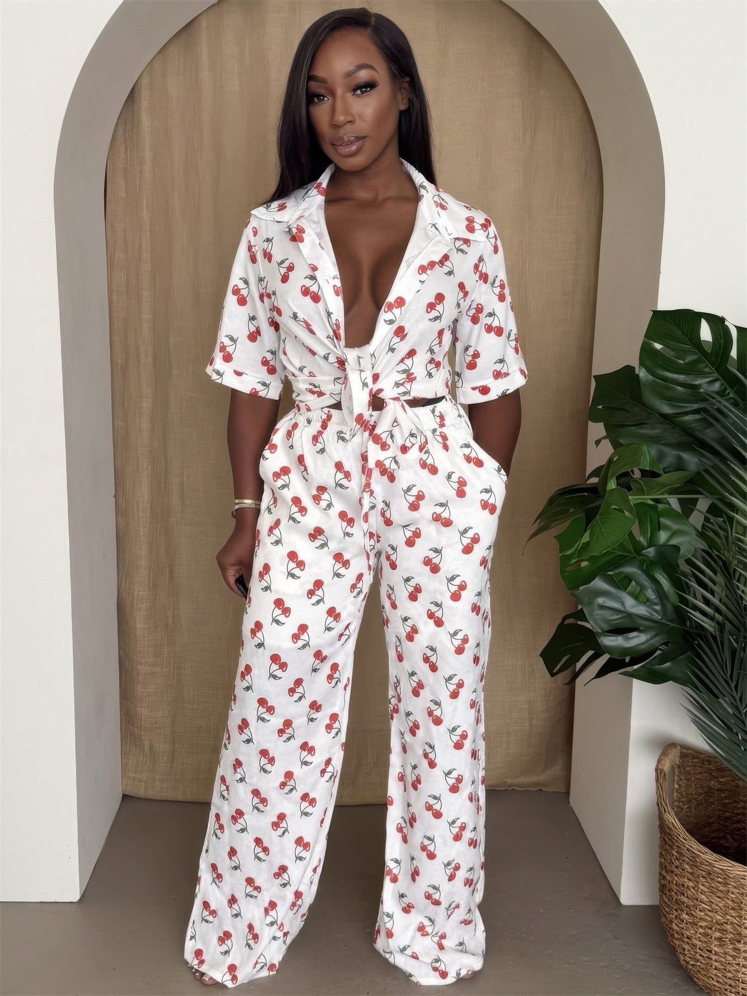 Cherry Pop Wide-leg Set