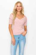 Off The Shoulder Crisscross Ribbed Top