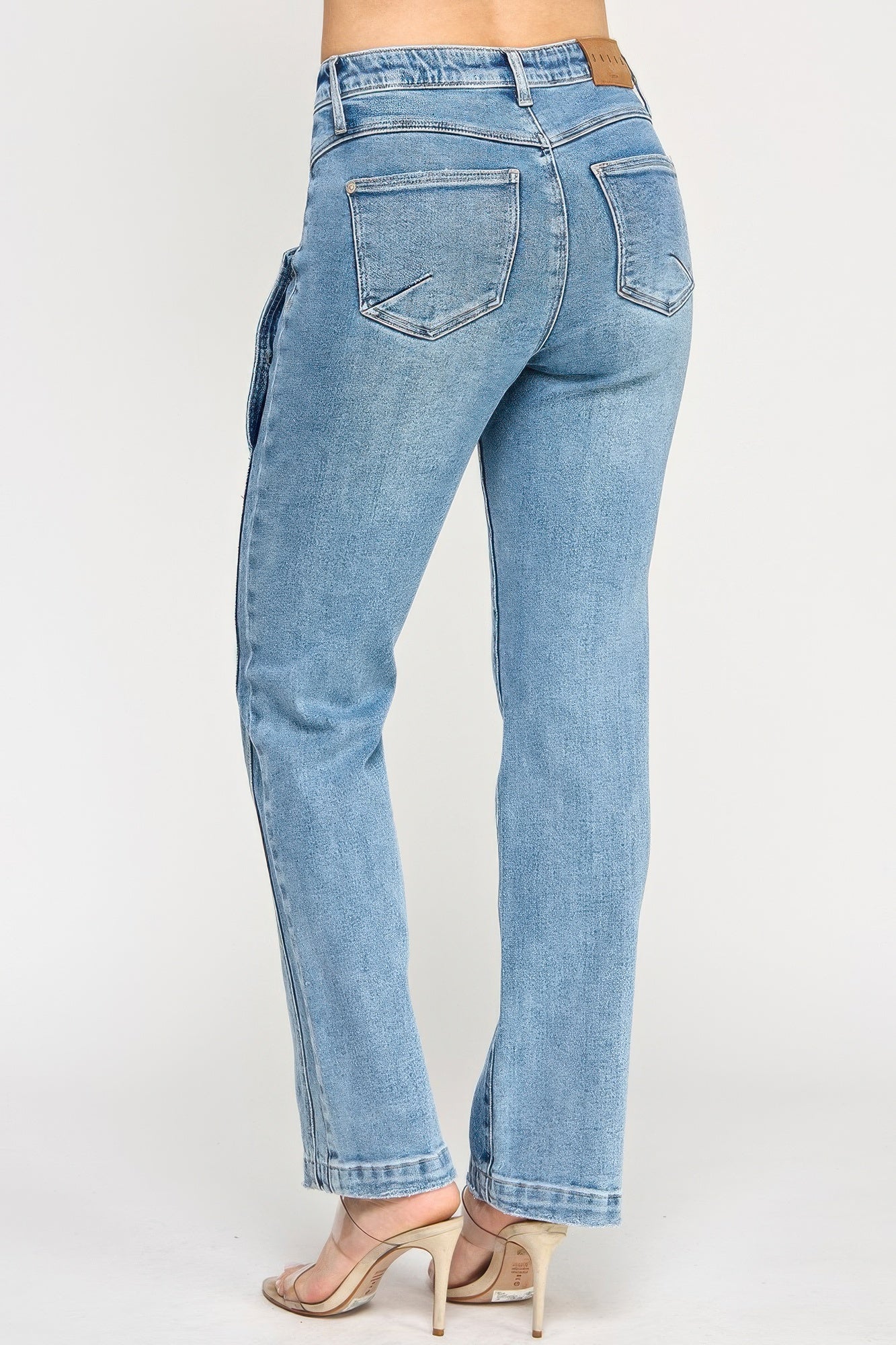 High Rise Dad Jean With Scallop Pocket