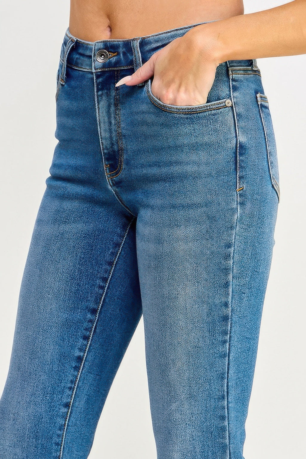 Tummy Control Mid Rise Skinny Bootcut