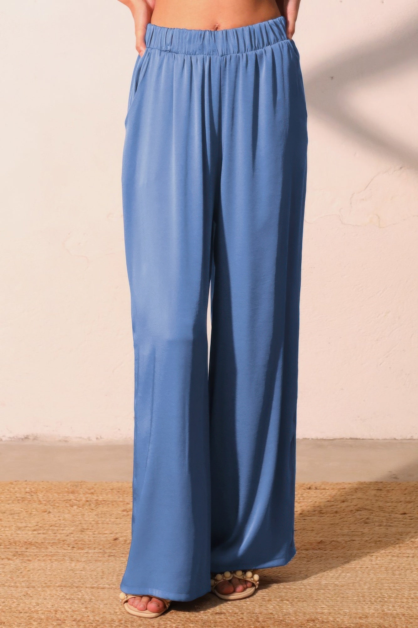 Washed Poly Silk Pocket Pants