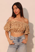 Wild Babe Bubble Sleeve Crop Top