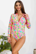 Tropical Summer Long Sleeve Swimsuit