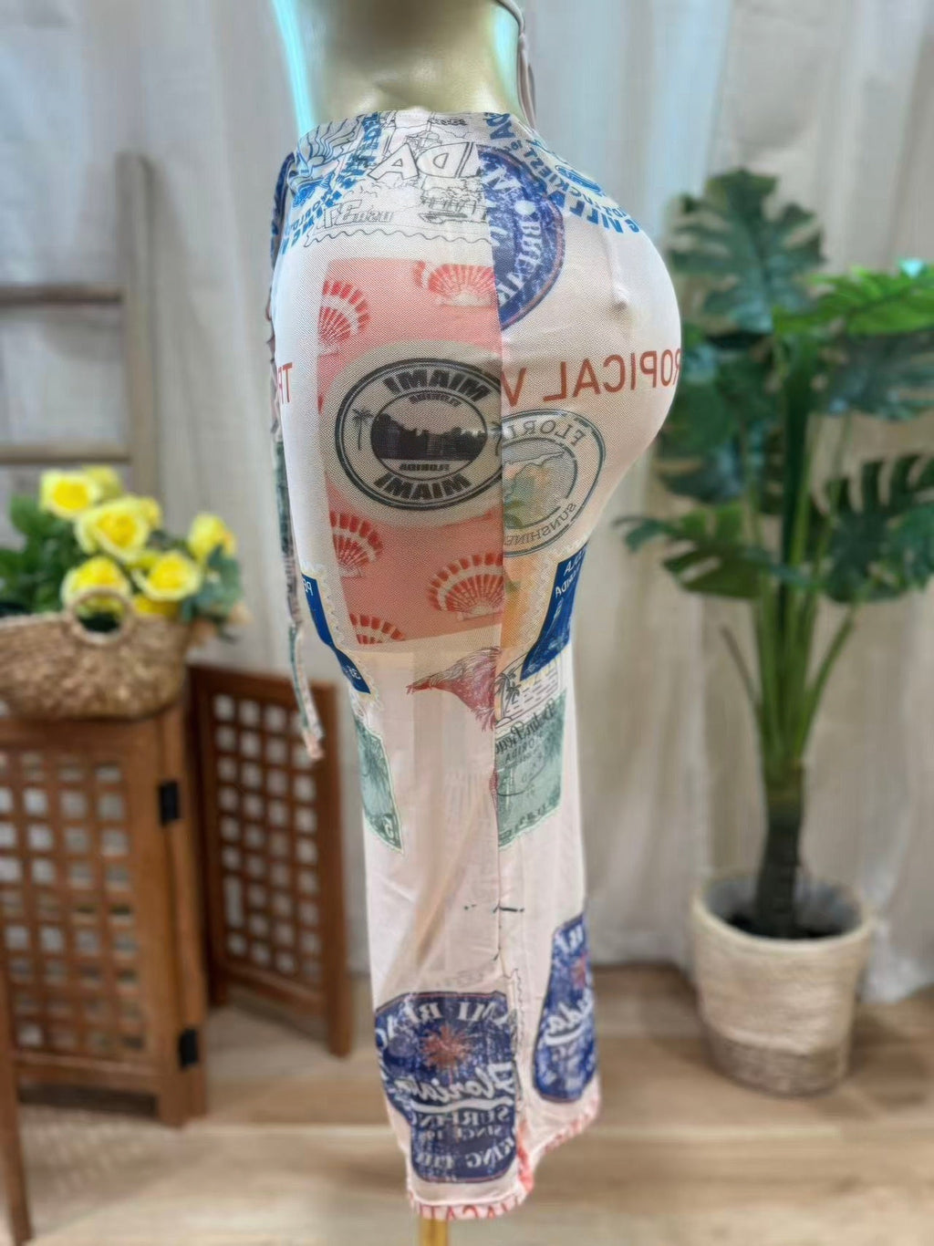 Sunstamp Mesh Midi Skirt