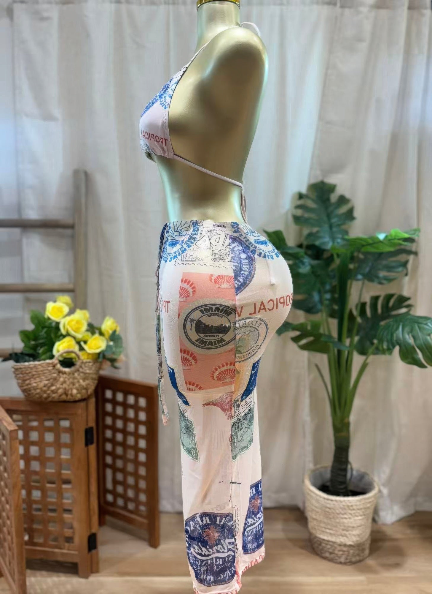 Sunstamp Mesh Midi Skirt