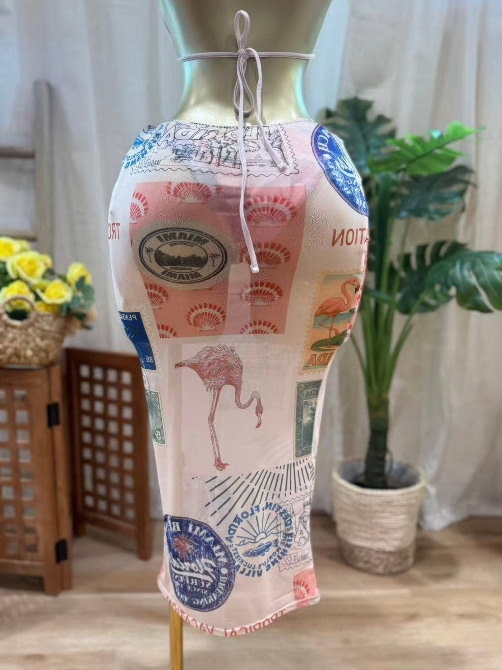 Sunstamp Mesh Midi Skirt