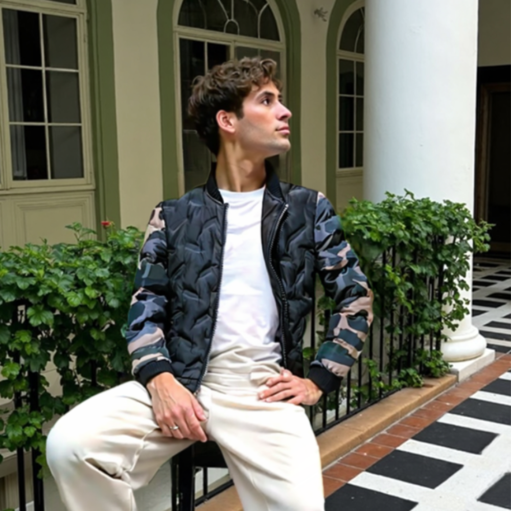 Mens Camouflage Bomber Jacket