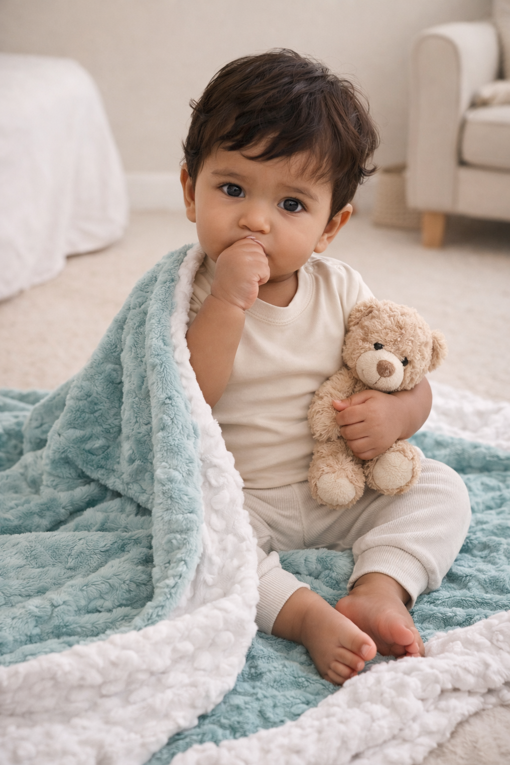 Teal Appeal Minky Blanket
