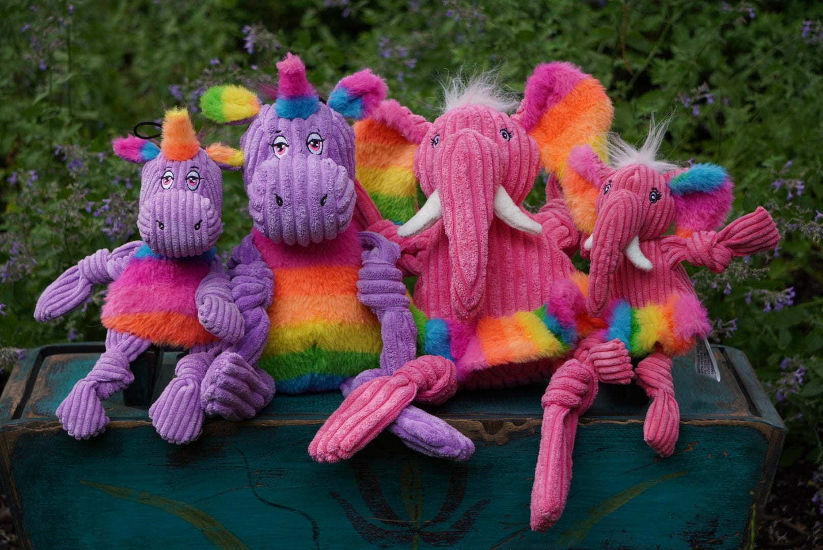 Rainbow Elephant Knottie® Plush Dog Toy