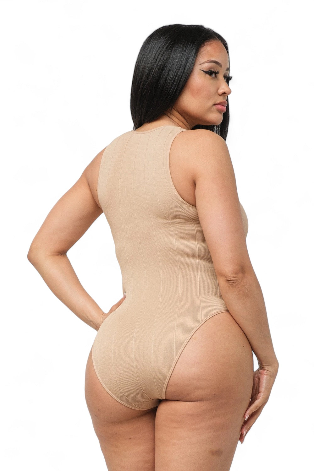 Seamless Solid Scoop Neck Basic Tank Bodysuit