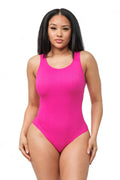 Seamless Solid Scoop Neck Basic Tank Bodysuit