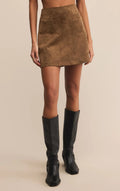 Z Supply - Sydney Suede Mini Skirt Coconut