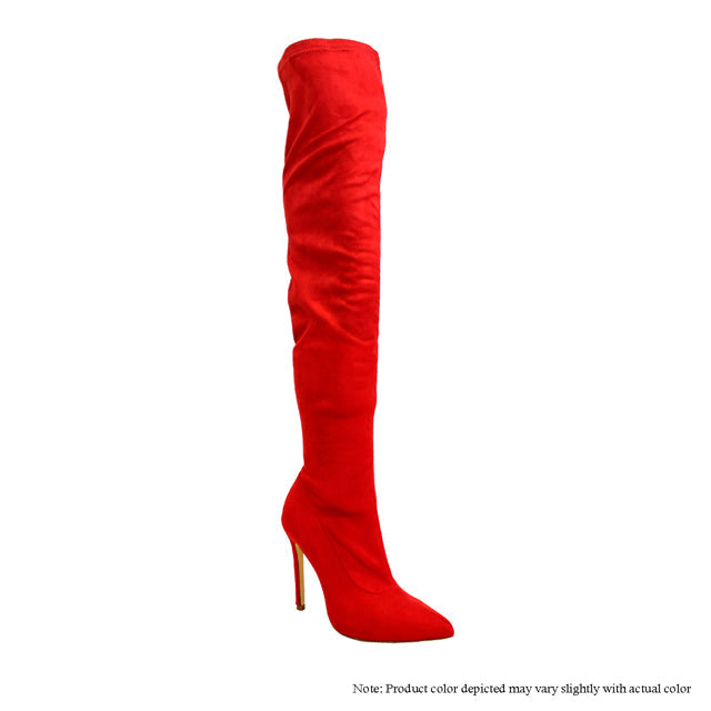Gisele - Red Ultra Suede {Order 1/2 Size Larger}