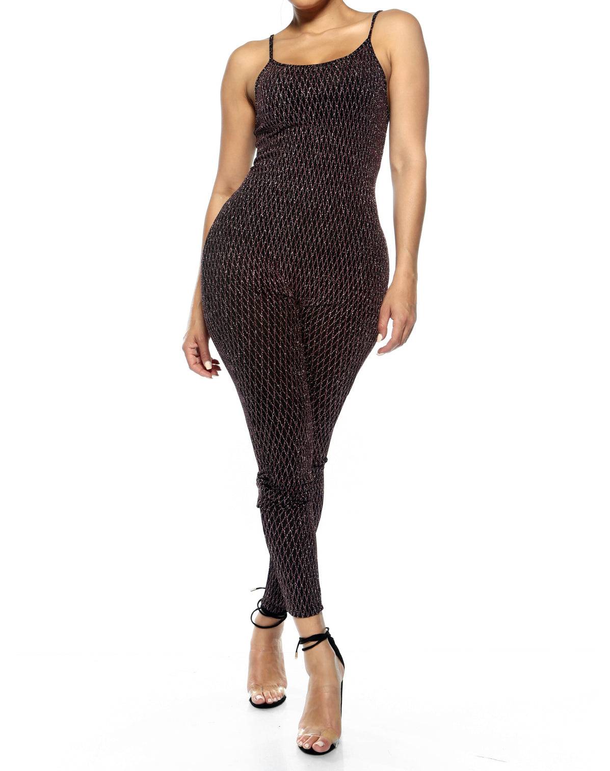 Glitter Spagetti Strap Jumper - Pink