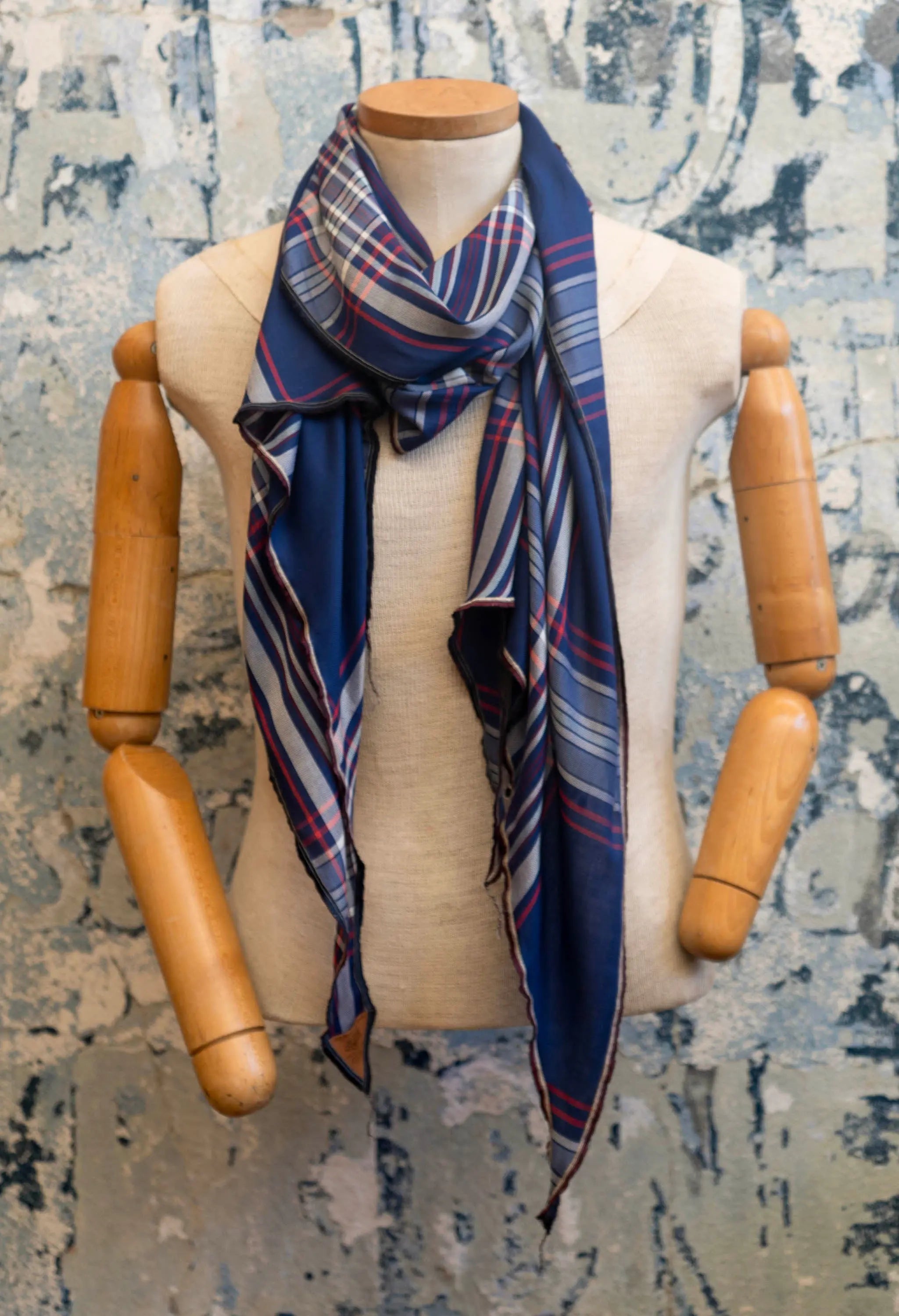 Harbor Plaid Silk Scarf