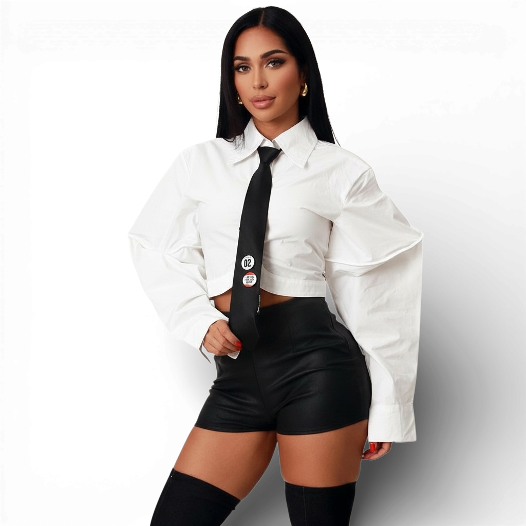 Power Poplin Sleeve Shirt And Tie