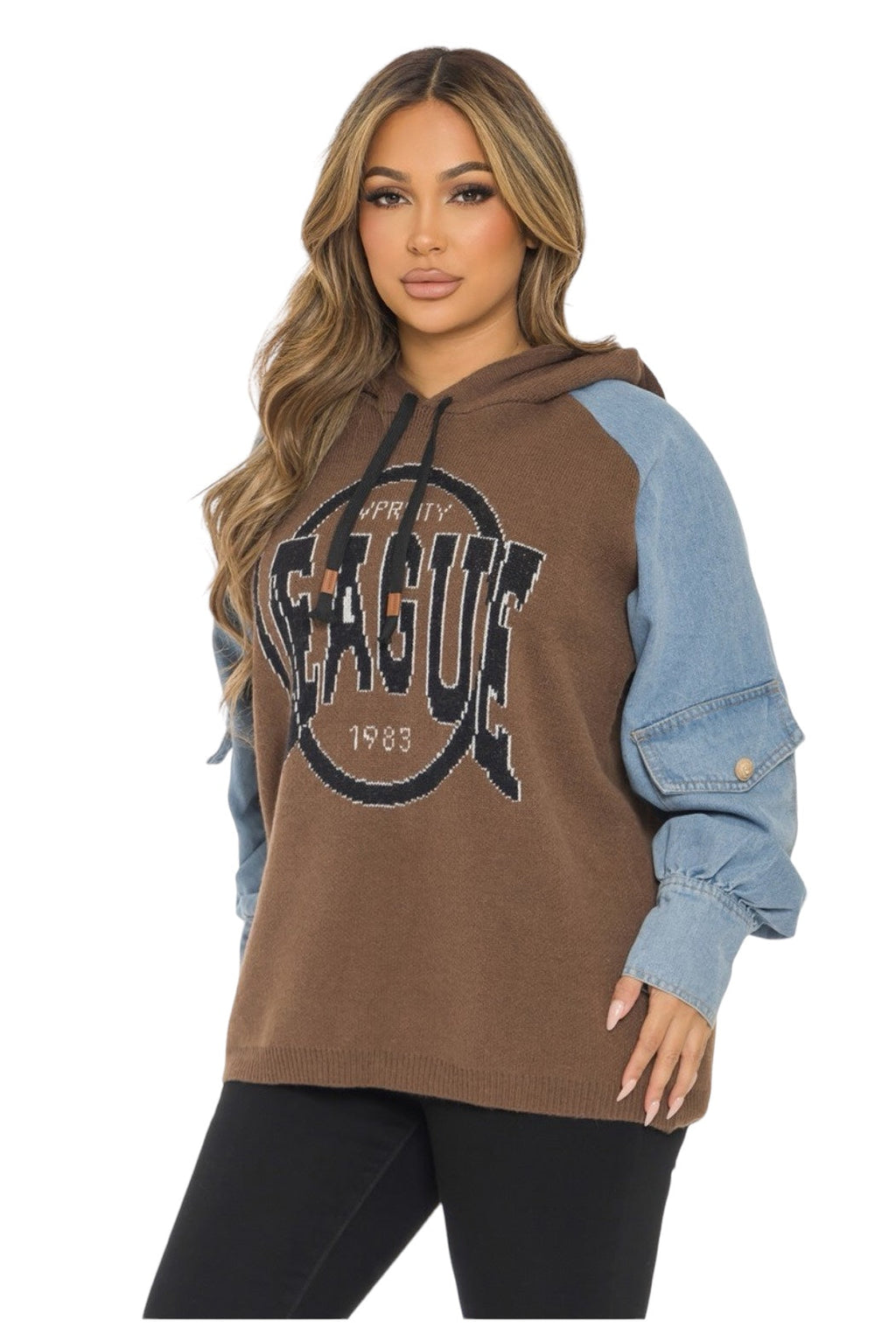 Denim Sweater Hoodie