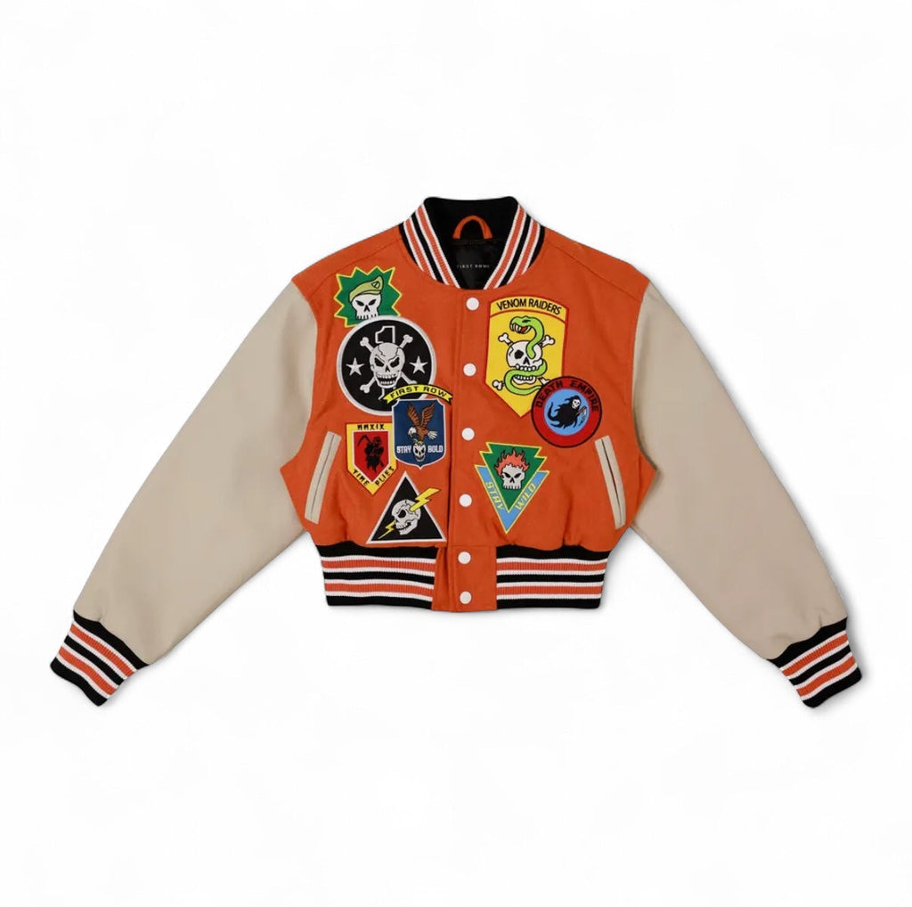 Logo Allover Varsity Jacket {Vegan Leather Sleeves}