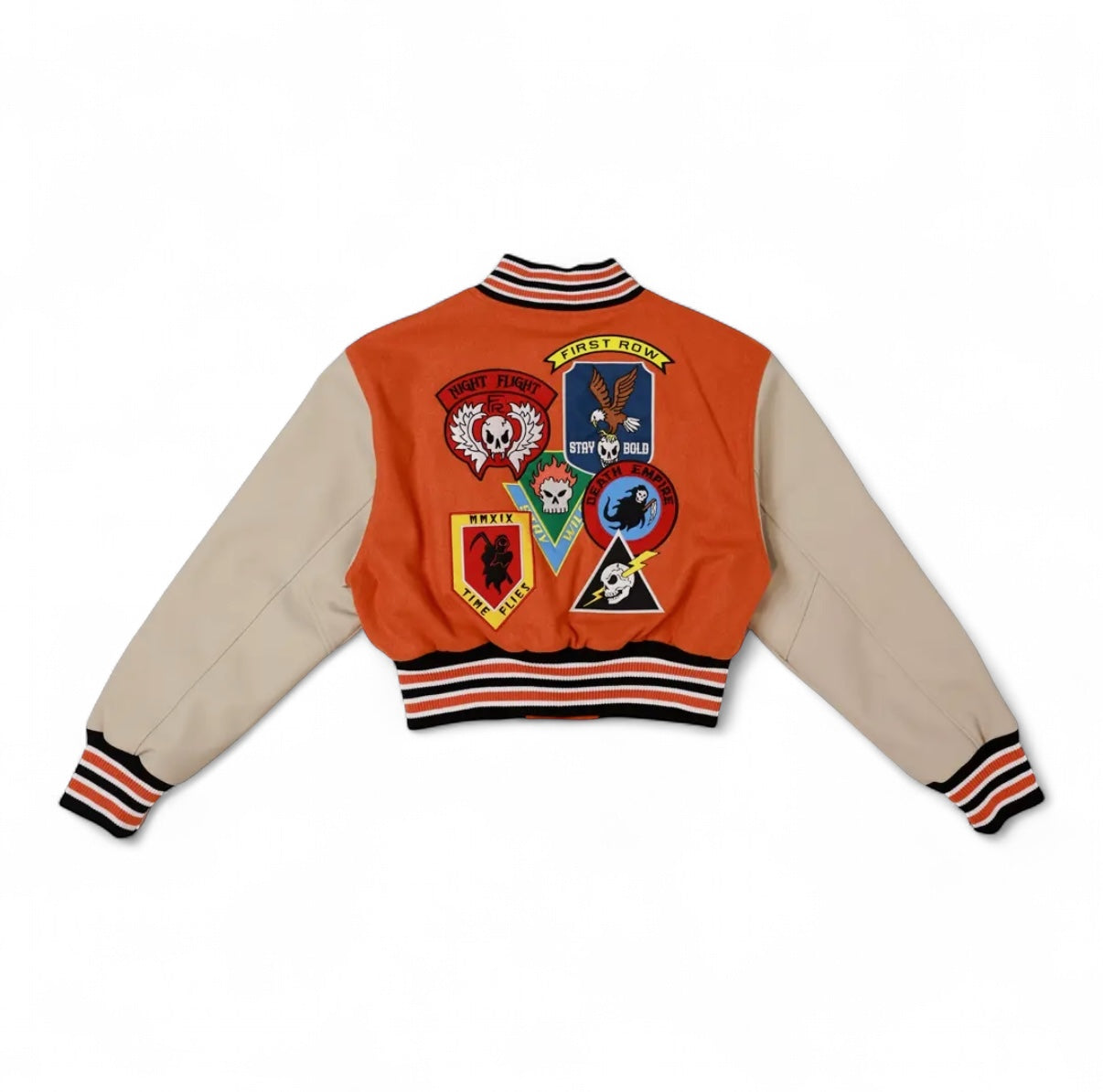 Logo Allover Varsity Jacket {Vegan Leather Sleeves}